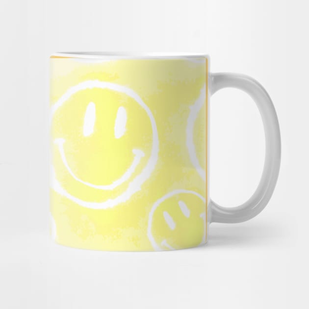 Yellow Tie-Dye Smileys by Carolina Díaz